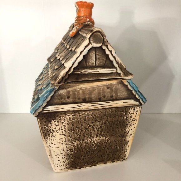 Vintage Cookie Jar Gingerbread House Lollipop Mogi Nagoya Japan Adorable Folk - Picture 3 of 7